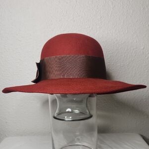 Mr. Field Elegant Burgundy Women's Hat with Brown Band